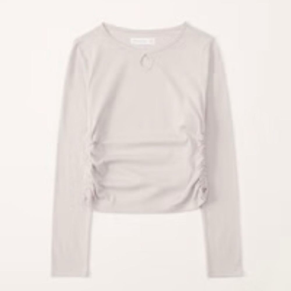 Abercrombie Kids Girls Long Sleeve Ruched Jersey Tee